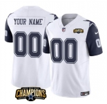 Men's Dallas Cowboys Active Player Custom White Navy 2023 F.U.S.E. NFC East Champions Patch Football Stitched Jersey