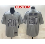 Men's Dallas Cowboys Custom With Patch Gray Atmosphere Fashion Stitched Jersey
