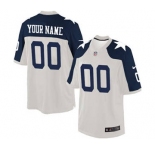 Youth Dallas Cowboys Customized White Throwback Alternate Football Jersey