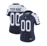 Women's Dallas Cowboys Navy Blue Alternate Throwback Customized Jersey