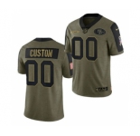 Men's San Francisco 49ers ACTIVE PLAYER Custom 2021 Olive Salute To Service Limited Stitched Football Jersey