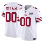 Men's San Francisco 49ers Active Player Custom White 2024 F.U.S.E. Super Bowl LVIII Patch Vapor Untouchable Limited Football Stitched Jersey