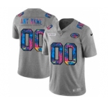 Men's San Francisco 49ers Custom Multi-Color Greyheather 2020 Crucial Catch Vapor Untouchable Limited Football Jersey
