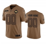 Men's New York Jets Active Player Custom 2023 Brown Salute To Setvice Limited Football Stitched Jersey