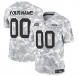 Men's New York Jets Active Player Custom 2024 F.U.S.E Arctic Camo Salute To Service Limited Stitched Football Jersey