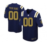 Men's New York Jets Customized Navy Blue Alternate Limited Football Jersey