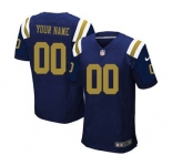 Men's New York Jets Customized Navy Blue Alternate Custom Elite Football Jersey