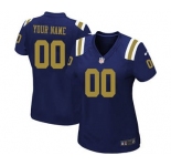 Women's New York Jets Customized Navy Blue Alternate Jersey