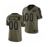 Men's Los Angeles Rams ACTIVE PLAYER Custom 2021 Olive Salute To Service Limited Stitched Football Jersey