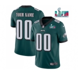 Men's Philadelphia Eagles ACTIVE PLAYER Custom Green Super Bowl LVII Patch Vapor Untouchable Limited Stitched Jersey