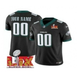 Men's Philadelphia Eagles Customized Black 2025 Super Bowl LIX FUSE Vapor Limited Jersey