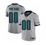 Men's Philadelphia Eagles Customized Silver Stitched Football Limited Inverted Legend Jersey