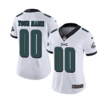Women's Philadelphia Eagles Customized White Road Jersey
