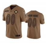 Men's Pittsburgh Steelers Active Player Custom 2023 Brown Salute To Setvice Limited Football Stitched Jersey