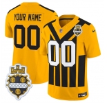Men's Pittsburgh Steelers Active Player Custom Gold 1933 F.U.S.E. Throwback Alternate Football Stitched Football Jersey