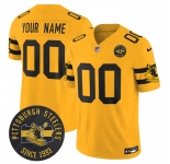 Mens Pittsburgh Steelers Throwback 1933 Patch yellow Vapor Limited All Stitched Jersey