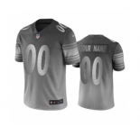 Men's Steelers Customized Vapor Limited City Edition Silver Gray Jersey