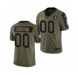 Men's Las Vegas Raiders ACTIVE PLAYER Custom 2021 Olive Salute To Service Limited Stitched Football Jersey