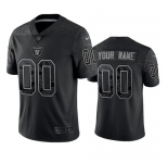Men's Las Vegas Raiders Active Player Custom Black Reflective Limited Stitched Football Jersey
