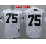 Men's Oakland Raiders Custom White Throwback Jersey