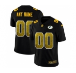 Men's Green Bay Packers Custom Black Golden Sequin Vapor Limited Football Jersey