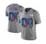 Men's Green Bay Packers Custom Multi-Color Greyheather 2020 Crucial Catch Vapor Untouchable Limited Football Jersey