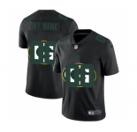 Men's Green Bay Packers Custom Team Logo Dual Overlap Limited Football Jersey Black