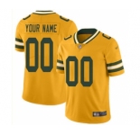 Men's Green Bay Packers Customized Gold Stitched Football Limited Inverted Legend Jersey