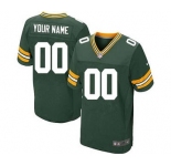 Men's Green Bay Packers Customized Green Team Color Custom Elite Football Jersey