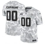 Men's Minnesota Vikings Active Player Custom 2024 F.U.S.E Arctic Camo Salute To Service Limited Stitched Football Jersey