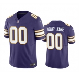 Men's Minnesota Vikings Active Player Custom Purple 2023 F.U.S.E. Throwback Vapor Limited Stitched Football Jersey