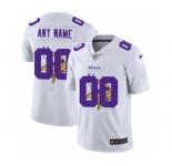 Men's Minnesota Vikings Custom White Team Logo Dual Overlap Limited Football Jersey