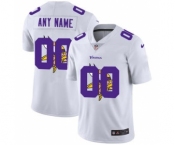 Men's Minnesota Vikings Custom White Team Logo Dual Overlap Limited Football Jersey