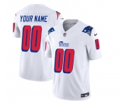Men's New England Patriots Active Player Custom White 2023 F.U.S.E. Throwback Limited Football Stitched Jersey