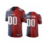Men's Patriots Custom Navy Red Football Vapor Limited Two Tone Jersey