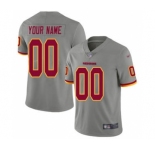Men's Washington Redskins Customized Gray Stitched Football Limited Inverted Legend Jersey