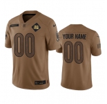 Men's Cincinnati Bengals Active Player Custom 2023 Brown Salute To Service Limited Football Stitched Jersey