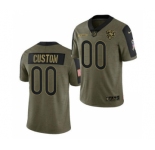 Men's Chicago Bears ACTIVE PLAYER Custom 2021 Olive Salute To Service Limited Stitched Football Jersey
