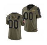 Men's Kansas City Chiefs ACTIVE PLAYER Custom 2021 Olive Salute To Service Limited Stitched Football Jersey