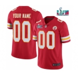 Men's Kansas City Chiefs ACTIVE PLAYER Custom Red Super Bowl LVII Patch Vapor Untouchable Limited Stitched Jersey