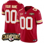 Men's Kansas City Chiefs Active Player Custom Red 2023 F.U.S.E. AFC West Champions With NKH Patch Vapor Untouchable Limited Football Stitched Jersey