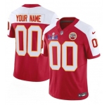 Men's Kansas City Chiefs Active Player Custom Red White 2024 F.U.S.E. Super Bowl LVIII Patch Vapor Untouchable Limited Football Stitched Jersey