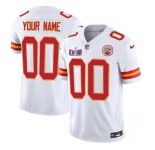 Men's Kansas City Chiefs Active Player Custom White 2024 F.U.S.E. Super Bowl LVIII Patch Vapor Untouchable Limited Football Stitched Jersey