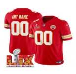 Men's Kansas City Chiefs Customized Red 2025 Super Bowl LIX FUSE Vapor Limited Jersey