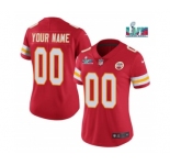 Women's Kansas City Chiefs Customized Red Super Bowl LVII Limited Stitched Jersey(Run Small