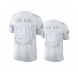 Men's Panthers Custom White Platinum Stitched Olive Branch MVP Edition Limited Jersey