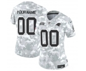 Women's Carolina Panthers Active Player Custom 2024 F.U.S.E Arctic Camo Salute To Service Limited Stitched Football Jersey