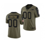 Men's Buffalo Bills ACTIVE PLAYER Custom 2021 Olive Salute To Service Limited Stitched Football Jersey
