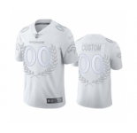 Men's Broncos Custom White Platinum Stitched Olive Branch MVP Edition Limited Jersey