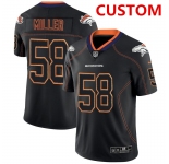 Men's Denver Broncos Custom NFL 2018 Lights Out Black Color Rush Limited Jersey